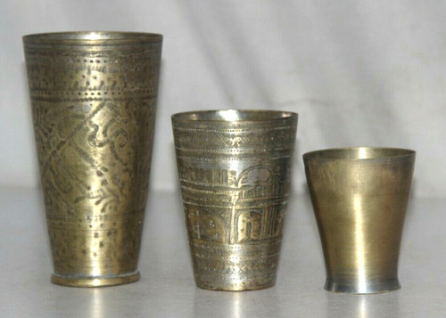 3pc laiton antique - laiton, buvant
