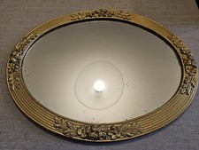 Jolie Glace Miroir Art Déco stuc doré bois motif fleuri vintage 