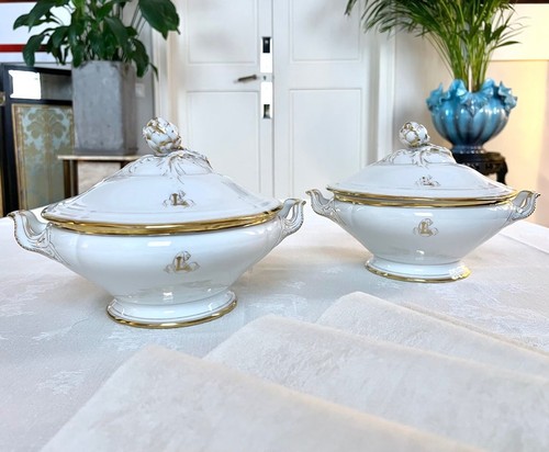 Légumier couvert porcelaine - 1,