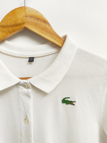 Lacoste robe polo femme blanc