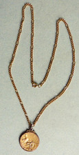 Ancien collier chaine + pendentif médaille la Victoire 1914 1915 Lasserre coq