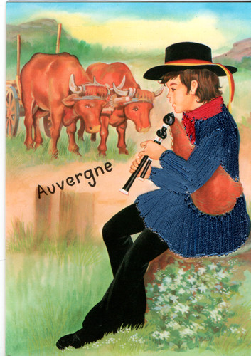 Carte postale brodée folklore - carte,