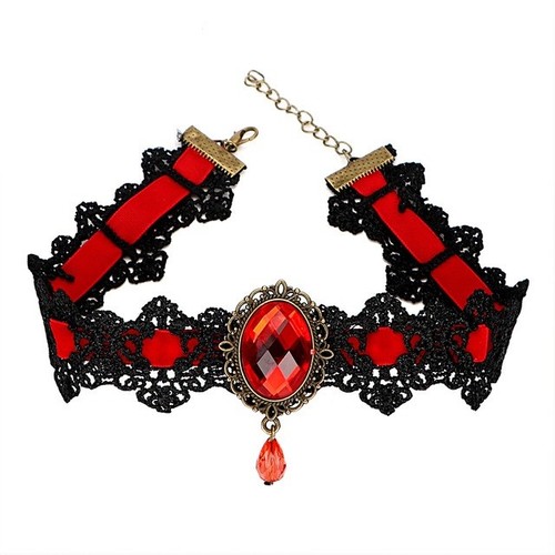 Bdsm collier rouge gothique - bdsm,