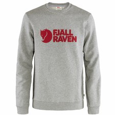 Fjällräven Logo Pull Hommes à Manches Longues Sweat Chemise Gris Neuf