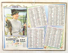 ALMANACH CALENDRIER PTT 1969 IMPRIMERIE OLLER COMPLET  INTERIEUR MARNE