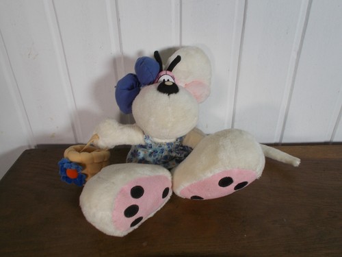 Peluche souris blanche diddl - peluche,