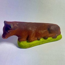 Ancien Santon E RICARD Marseille Boeuf  peinte main CRÈCHE Échelle 8 Cm