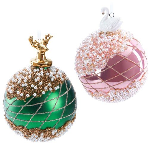 Boule noël verre 10 cm - verre,