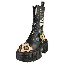 New Rock Imperfect M-mili244-c1 Black Multicolour Bottes Plate-forme