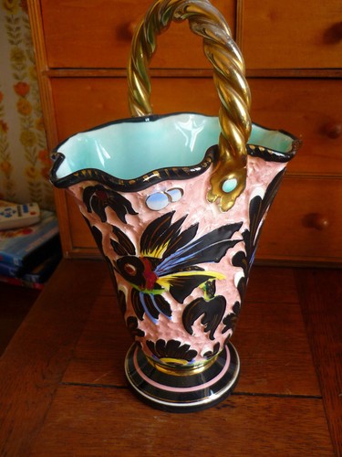 Vase décor poisson signé - poisson,
