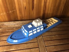 Ancien Jouet Bateau Tôle MS Helgoland A Remontoir 1950 Vintage #A599