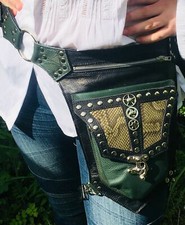 Sac À Ceinture Utilitaire En Cuir De Serpent Python Steampunk Pour Cyclisme