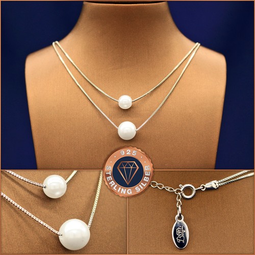 Pearl double necklace chain - pearl,