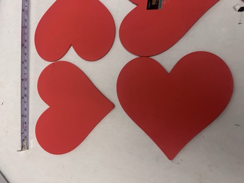 Wooden red hearts with - wooden,