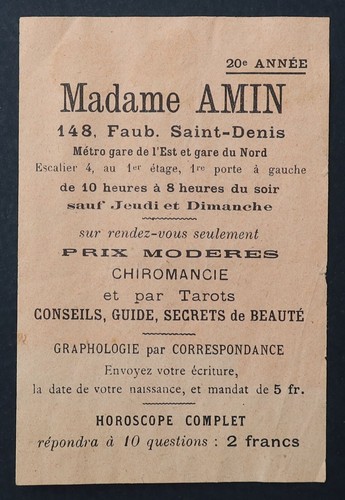 Carte visite publicité madame - publicité,