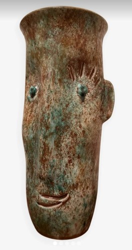 Vase céramique décor - vase, visage