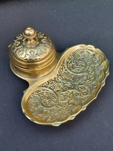 Encrier bronze doré - en,