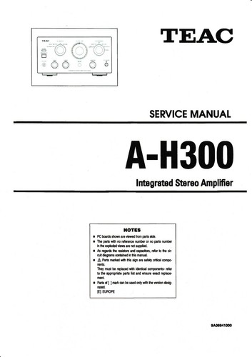 Service manuelle pour teac - service,