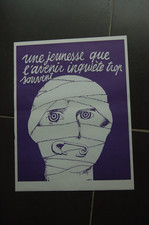Affiche mai 68 lithographie une jeunesse que l'avenir inquiète