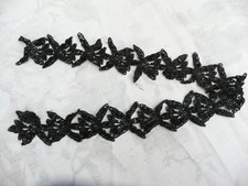 ancien galon en perles de verre ou de jais pour vétement époque NAPOLEON III