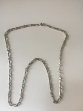 Chaine de Cou Collier  en Argent maille figaro