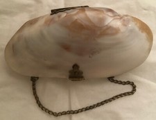 Very beautiful purse-like sewing kit étui of lustrous mother of pearl.