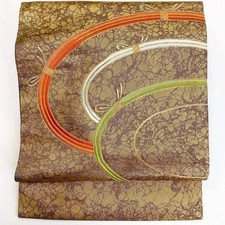 5722# Ceinture Kimono Japonaise Vintage Nagoya Obi Tissu Soie Broderie...