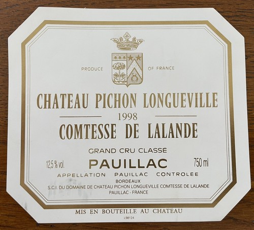 étiquette château pichon - Étiquette,