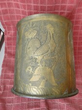 ANCIEN GROS OBUS  COQ TERRASSANT UN CASQUE ALLEMAND  14-18 WW1 Travail De Poilu