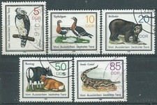 ALLEMAGNE RDA : SERIE 1985 "ANIMAUX MENACES" N°2576 à 2580 oblitérée