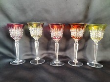 5 verres en cristal doublé