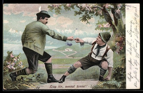 Carte postale deux chasseurs