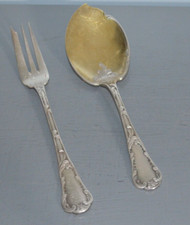 Couvert Christofle Métal Argenté Art Nouveau Cuilleron Vermeil Poinçon Balance