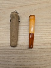 ancien FUME PORTE CIGARETTE en ECUME DE MER et AMBRE OBJET DU FUMEUR