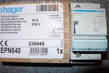 TELERUPTEUR EPN540 HAGER, 4 CONTACTS 16 AMPERES, BOBINE 220V 16A
