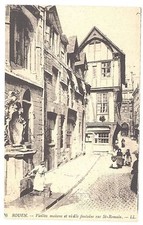 CPA 76 - ROUEN - 76. Vieilles Maisons et vieille fontaine rue St-Romain - LL