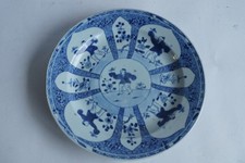 Assiette porcelaine bleu blanc