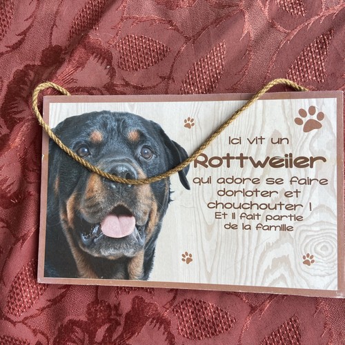 Plaque bois rottweiler - plaque,