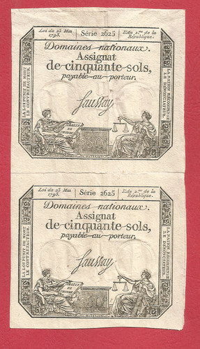 Planche assignats 50 sols - planche,