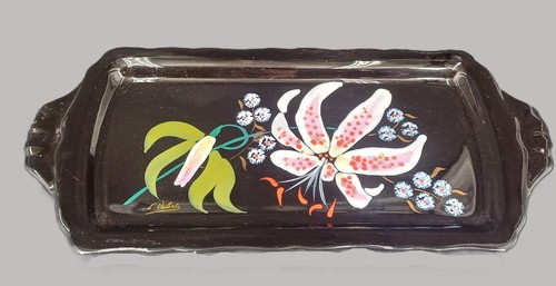 Plat cake longwy signé - plat, à