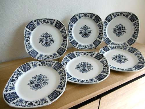 Six assiettes plates faience - assiettes,