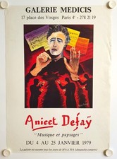 Affiche ANICET DEFAŸ Musique et paysages 1979 Exposition Galerie Medicis - Paris
