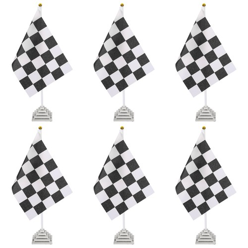 Drapeau damier noir blanc - damier, 6