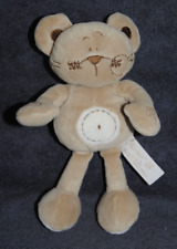 ?Peluche Doudou Souris TIAMO Ours Beige Blanc Brun Marron Hochet Grelot 23 Cm