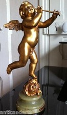 Sculpture ange régule - ange, redoré