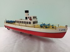 Bateau Capri Ventura Jouets Époque Années '40 Bois Métal Fonctionnement Corde