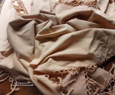 NAPPE SOUS NAPPE EN VERITABLE MADRAS UNIE  160X260 FRANGEE SUPER PROMO 