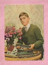 CARTE POSTALE - ENFANT / GARCON ET TRAIN JOUET ELECTRIQUE JOUEF / GARE / MECCANO