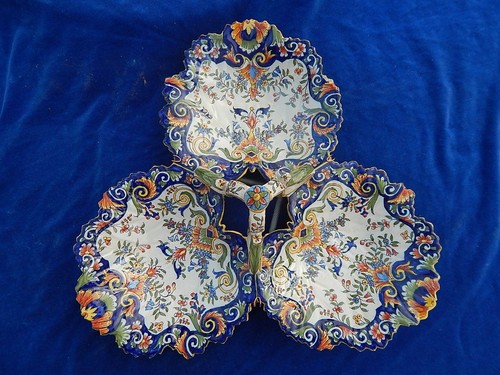 Plat trilobe plate desvres - plat,