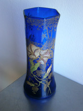 Vase c-1900 Verre Bleu